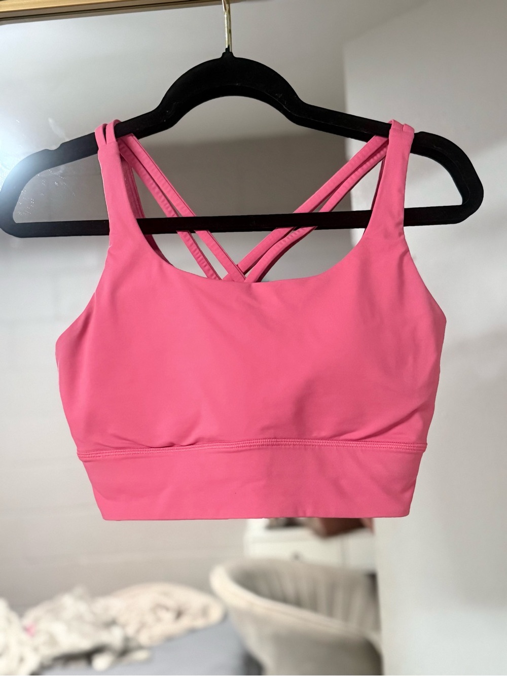 lululemon Pink Crisscross Back Sports Bra